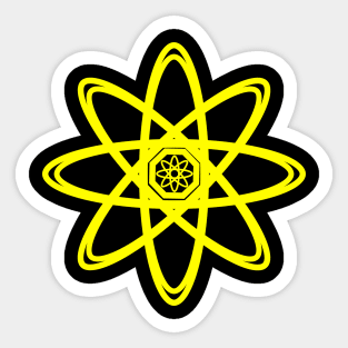 Yellow Atom Symbol Sticker